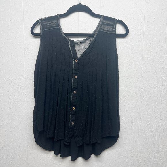 Miss Me Womens Top Large Y2K French Dot Flowy Witchy Goth Rocker Punk Boho Chic - Picture 1 of 10